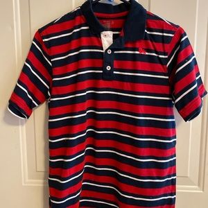 Old Navy red white and blue polo